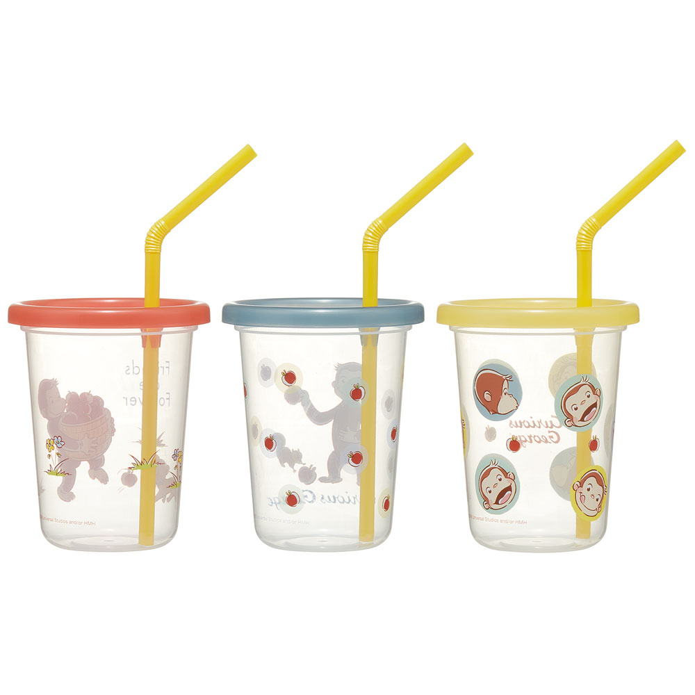 ストロー付タンブラー 230ml/3個セットおさるのジョージ／SIH2ST_4973307587887
