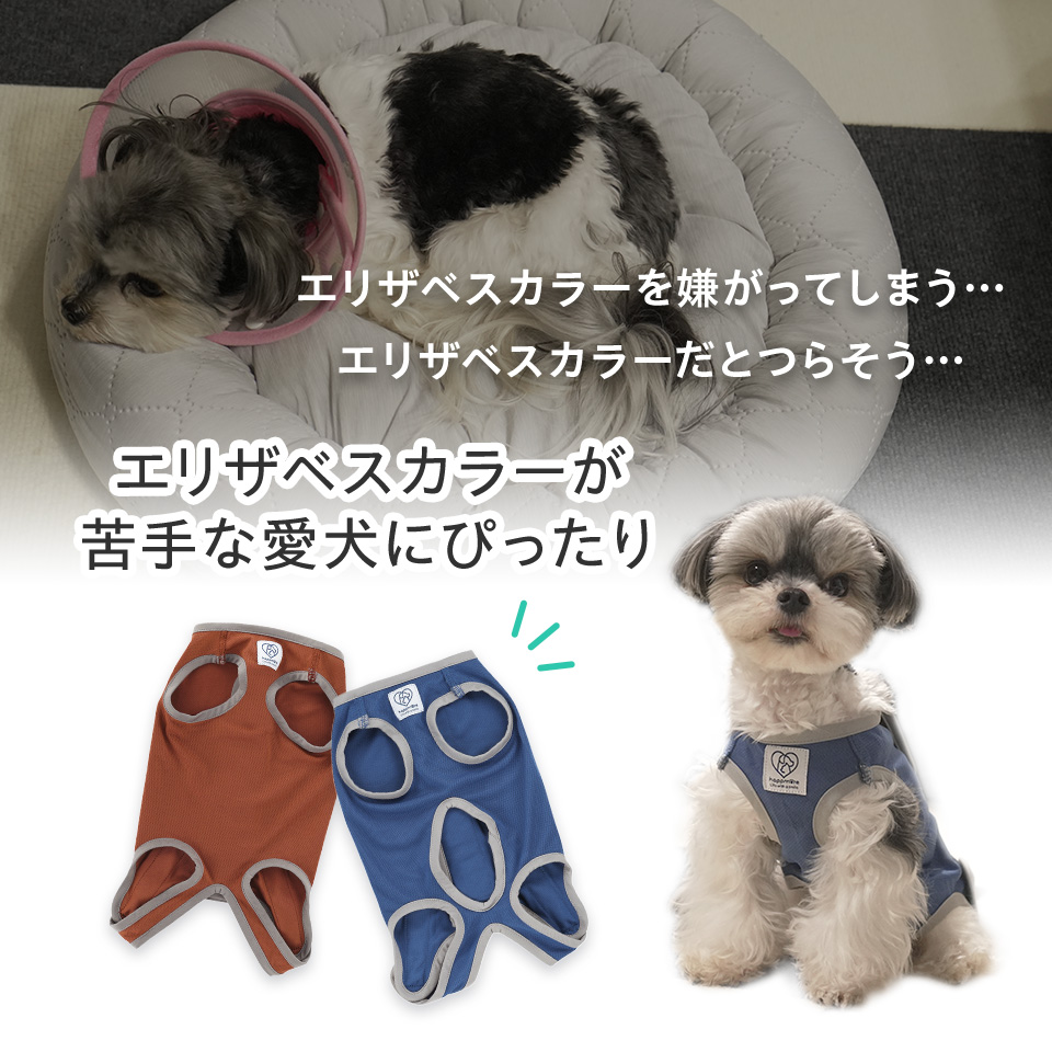 【メール便対象品】 ペット用 術後服 犬 男の子用 4号 ネイビー  大阪公立大学との共同開発 PETCM2 スケーター オス 雄【服 抗菌 消臭 手術後 ウェア いぬ わんちゃん 肌にやさしい 着せやすい 傷なめ 防止 傷口 保護 紺】
