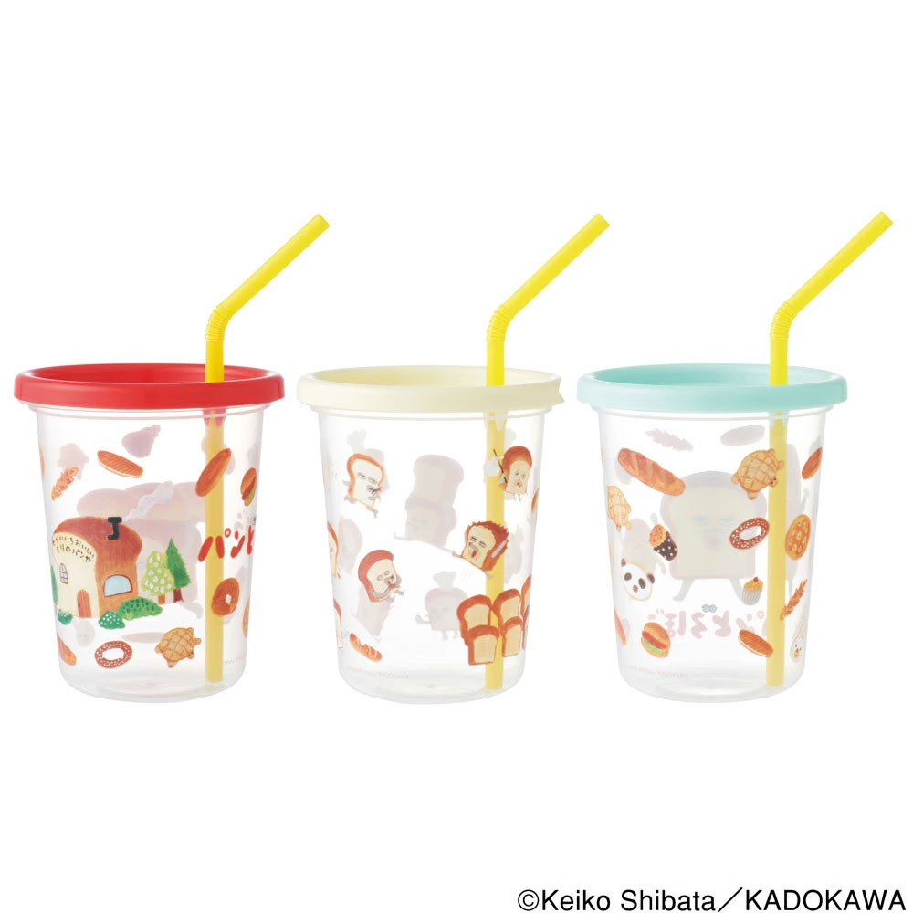 ストロー付タンブラー３個セット　パンどろぼう