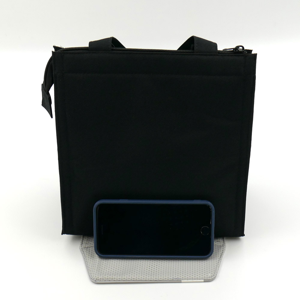 スケーター スマホスタンド付き ランチ バッグ お弁当 かばん 保温 保冷 アルミ蒸着 skater LBS5 ブラック 黒 色