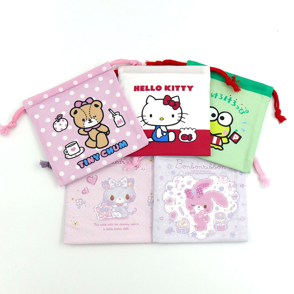 スケーター キャラクター ミステリーボックス巾着 単品 Mサイズ KBB21 skater サンリオキャラクターズ A ハローキティ けろけろけろっぴ【ブラインド ランチ巾着 ランダム お楽しみ サプライズ】