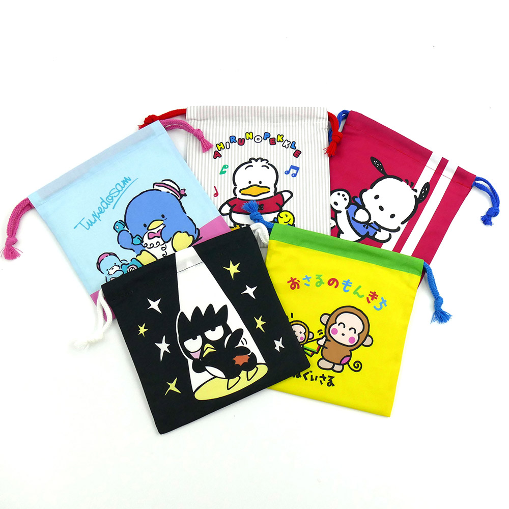 スケーター キャラクター ミステリーボックス巾着 単品 Mサイズ KBB21 skater サンリオキャラクターズ E ポチャッコ タキシードサム バッドばつ丸【ブラインド ランチ巾着 ランダム お楽しみ サプライズ】