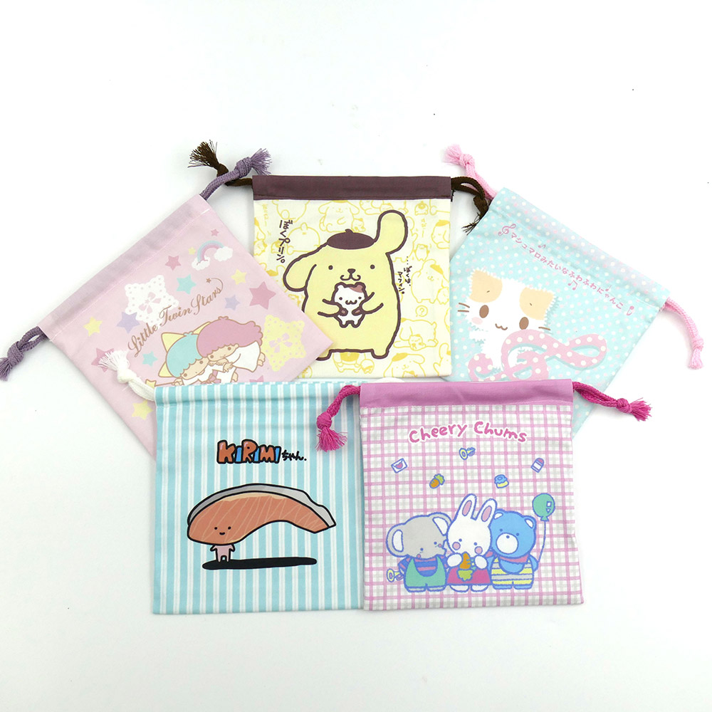 スケーター キャラクター ミステリーボックス巾着 単品 Mサイズ KBB21 skater サンリオキャラクターズ F ポムポムプリン リトルツインスターズ【ブラインド ランチ巾着 ランダム お楽しみ サプライズ】