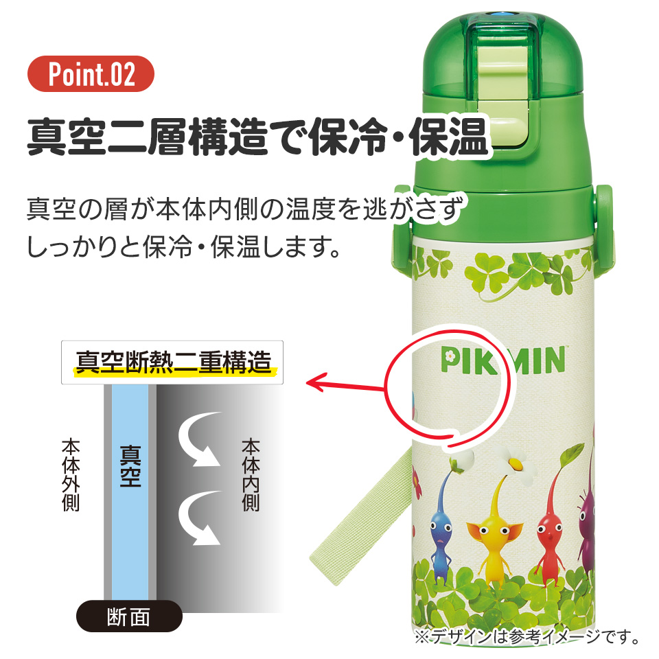 【送料無料】超軽量2WAYステンレスボトル 470ml/430mlピクミン/SKDC4_4973307679995