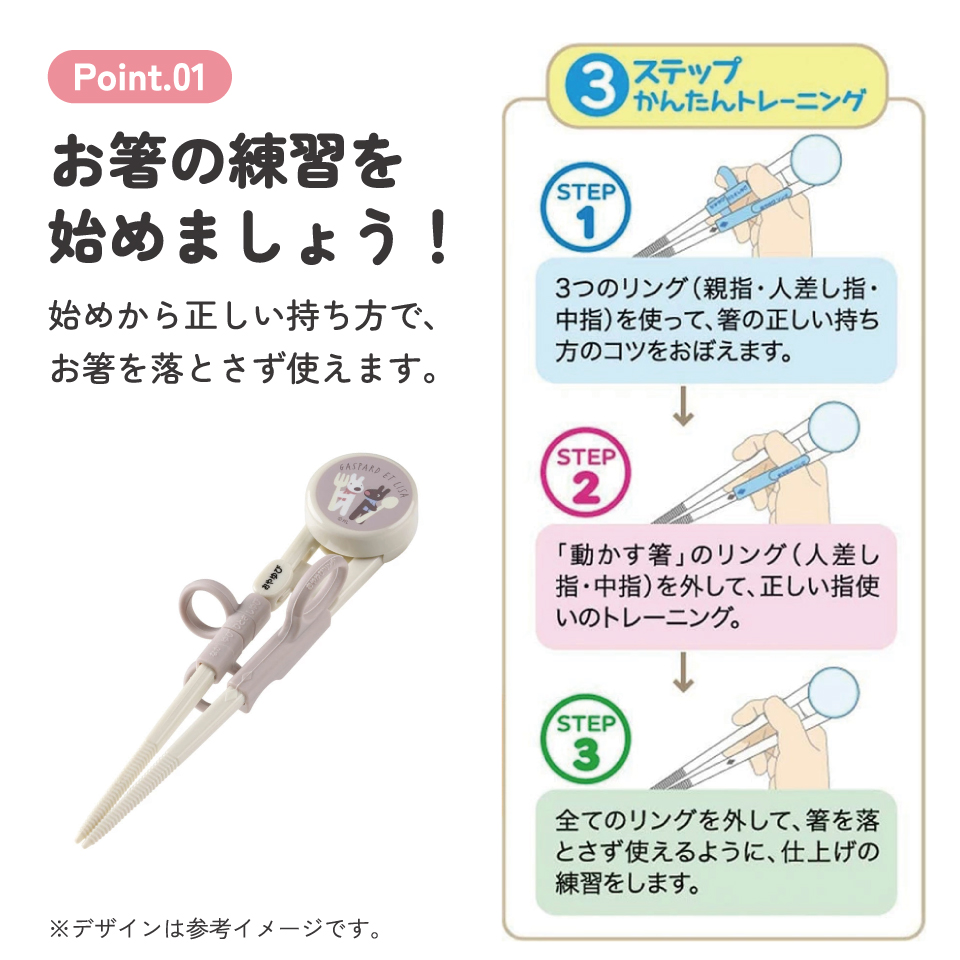 デラックストレーニング箸 右利き用 リサとガスパール/ADXT1_4973307597343