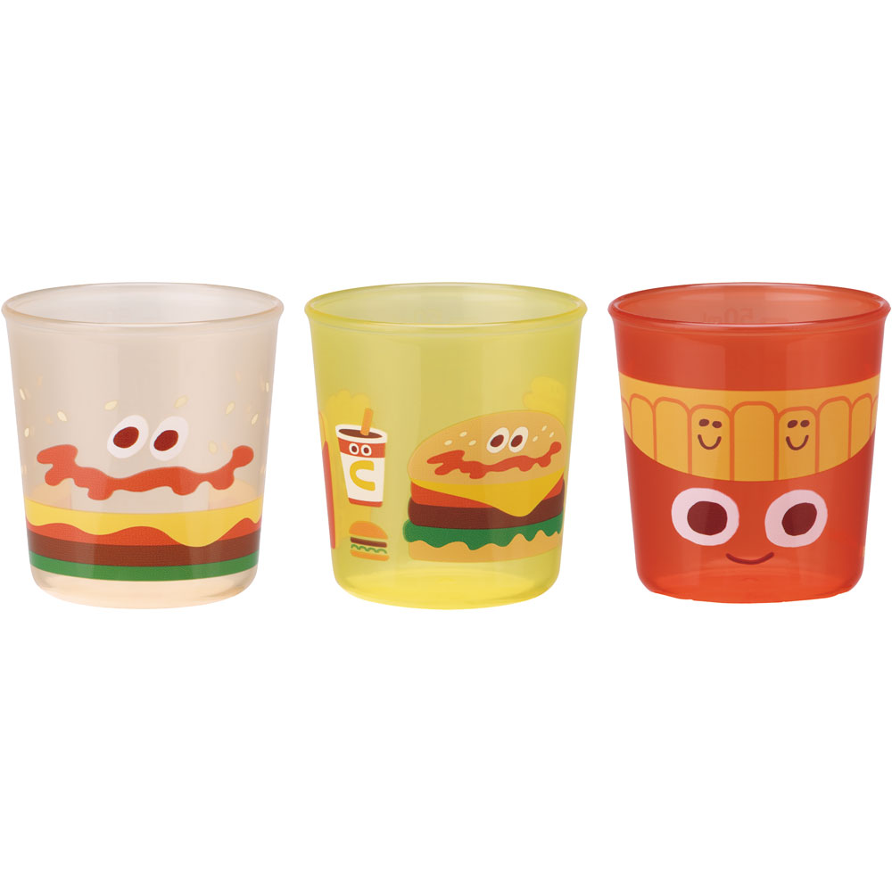 ベビー コップ 3個入り トレーニング 練習 子供 キッズ 食洗機可 スケーター skater BCUP1AG バーガーコンクス BURGER CONX 男の子 女の子【早期 コップトレーニング 目盛り付き 食洗機OK 三個 入り セット】