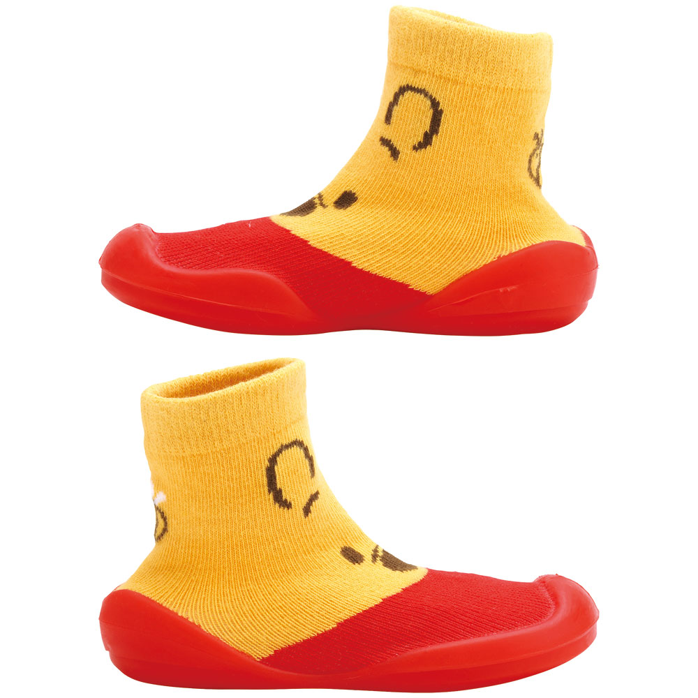 ソックス シューズ M 12.6cm ベビー ファースト シューズ 靴 赤ちゃん BSSHL3 スケーター skater くまのプーさん プーさん Pooh 男の子 女の子【キャラクター 靴下 くつ クツ ファーストシューズ 室内履き ベビーシューズ 子供】