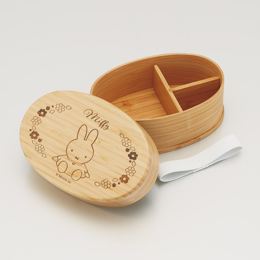 竹製 保存容器 600ml 1段 一段 和風 シンプル 小判型 仕切り付 スケーター skater BWLB6 ミッフィー Miffy うさこちゃん 女の子 女性