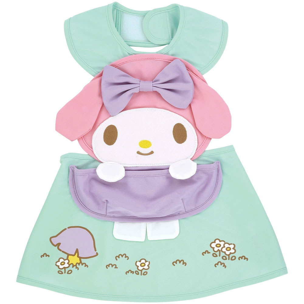 【送料無料】ダイカット エプロン ベビー 用品 可愛い 便利 ごはん 食べこぼし キャラクター スケーター skater CBAEP1 マイメロディ マイメロ サンリオ 女の子 女子【食事 汚れ 防止 撥水加工 洗濯機可 子供】