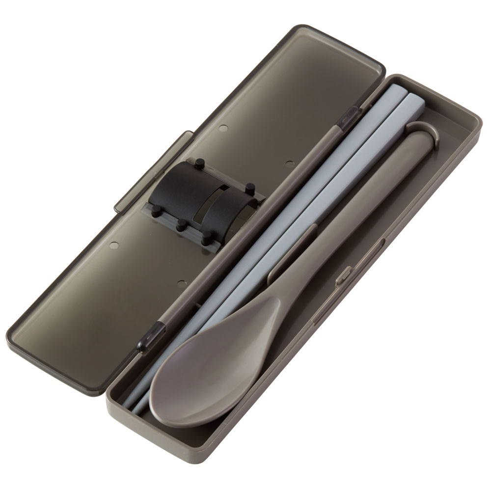 お箸 スプーン セット 食洗器対応 抗菌 カトラリー カトラリーセット お弁当 skater CCS45SAAG スケーター チャコールグレー グレー 灰色 色 無地 シンプル