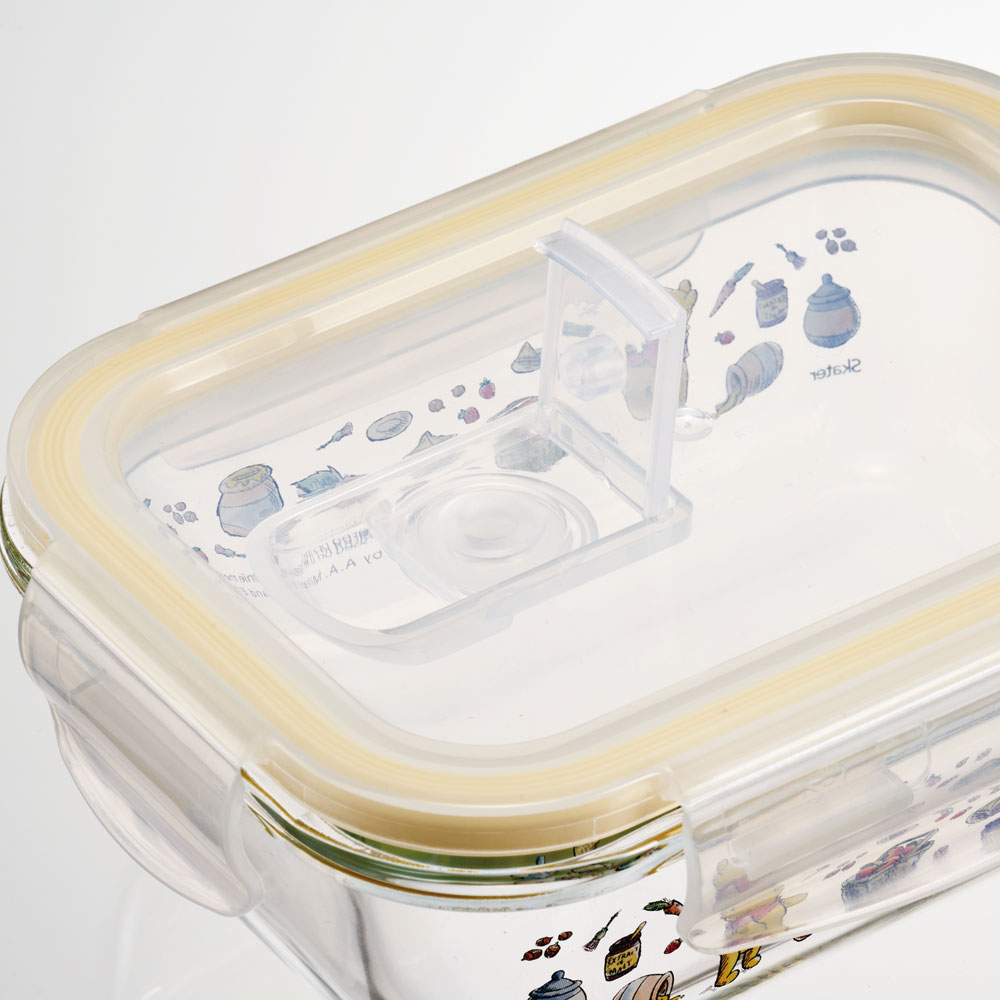 【送料無料】耐熱ガラス 容器 370ml 保存容器 ガラス 密閉 おしゃれ 耐熱容器 食洗機対応 冷凍 skater スケーター GBST4 くまのプーさん ピクニック プーさん Pooh 女性