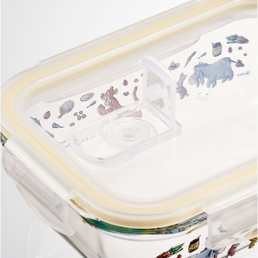 【送料無料】耐熱ガラス 容器 650ml 保存容器 ガラス 密閉 おしゃれ 耐熱容器 食洗機対応 冷凍 skater スケーター GBST7 くまのプーさん ピクニック プーさん Pooh 女性