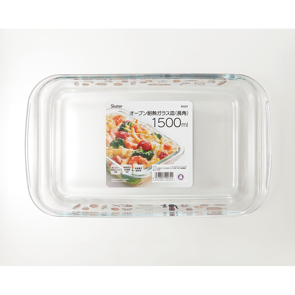 【送料無料】オーブン耐熱ガラス皿(長角)1500ml 耐熱ガラス 電子レンジ 耐熱性 ガラス製 温かい 冷たい GCD2 スケーター 魔女の宅急便 ジジ スタジオジブリ 女性 レディース