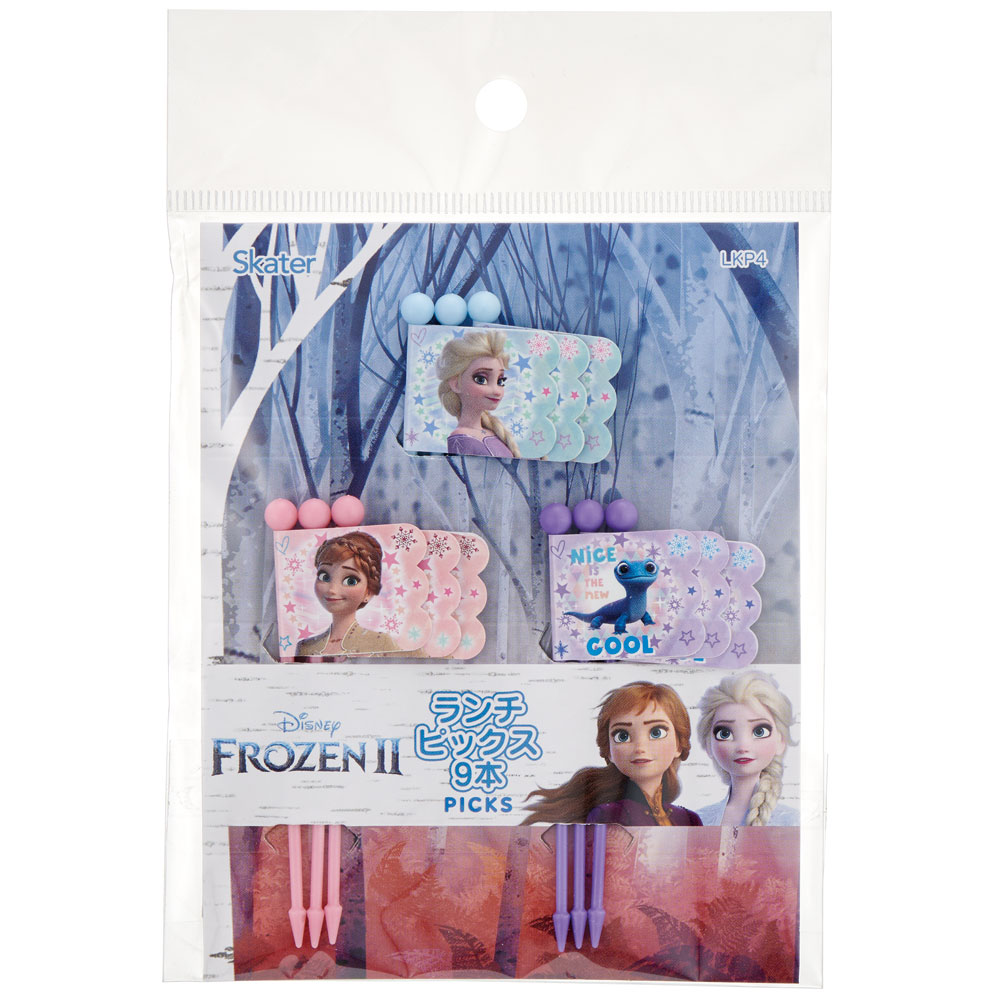 【メール便対象品】 ランチ ピックス 9本入 [3柄×3本入]　アナと雪の女王 22　// ピック 串 旗 フラッグ 彩り お弁当 デコ ランチ 小物 グッズ キャラクター アナ雪 エルサ オラフ アナ ディズニー Disney LKP4 4973307568855 スケーター