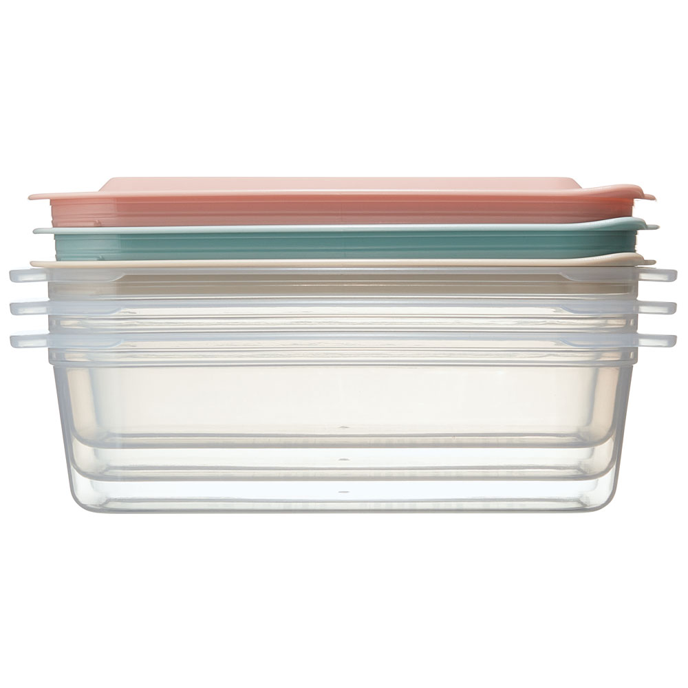 保存容器[700ml]3個セット●アソート●//キッチン 保存 食材保存 お弁当箱 ランチボックス 容器 フードコンテナ 電子レンジ対応 保存容器 シンプル かわいい 3色// スケーター
