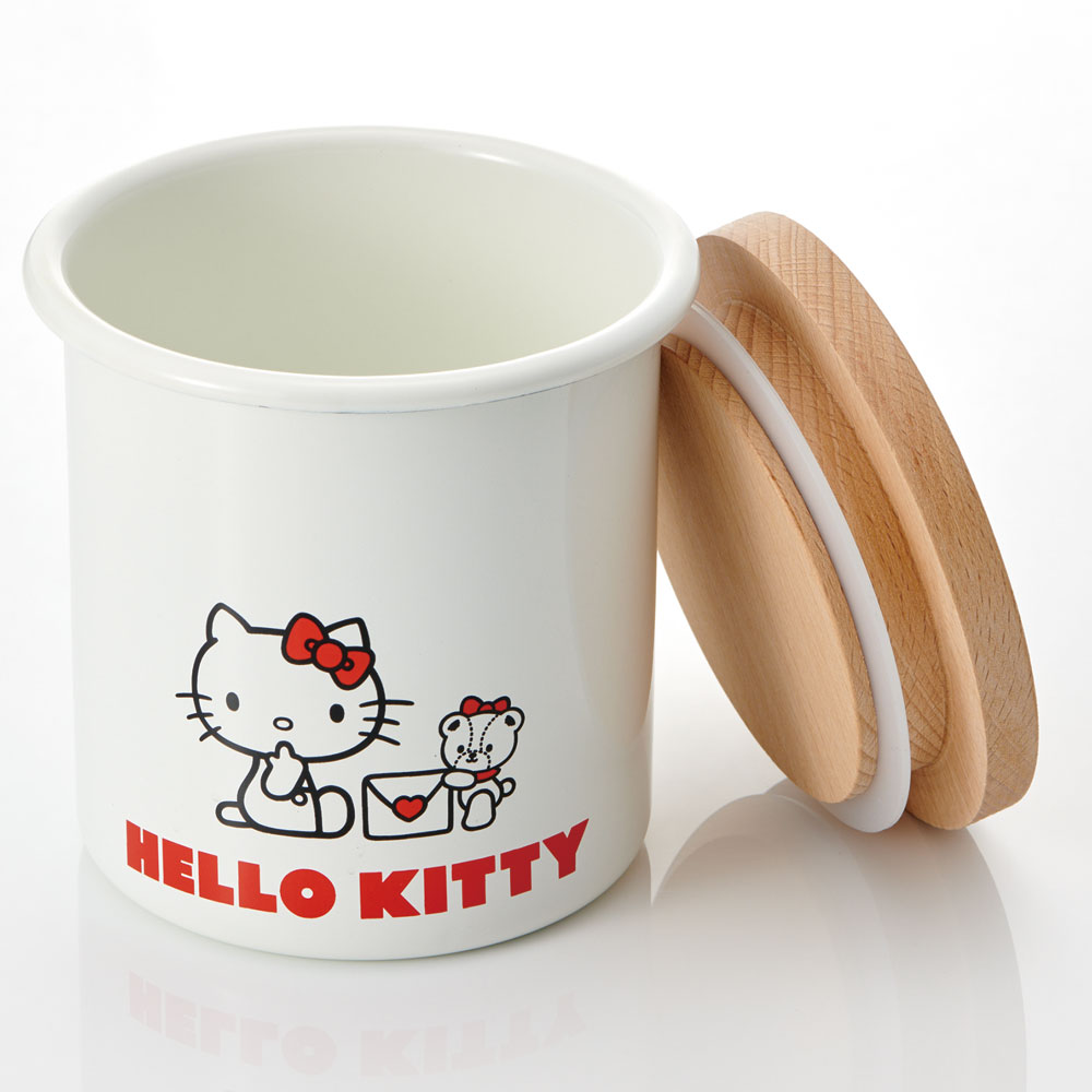 【送料無料】キャニスター ホーロー 木蓋 750ml 保存容器 おしゃれ かわいい ホウロウ ほうろう スケーター enc8