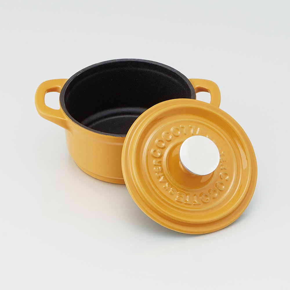 【送料無料】ココット鍋 12cm 鍋 なべ 鋳鉄 両手鍋 調理 料理 調理器具 スケーター skater INCT12N パンプキンイエロー 黄色 イエロー