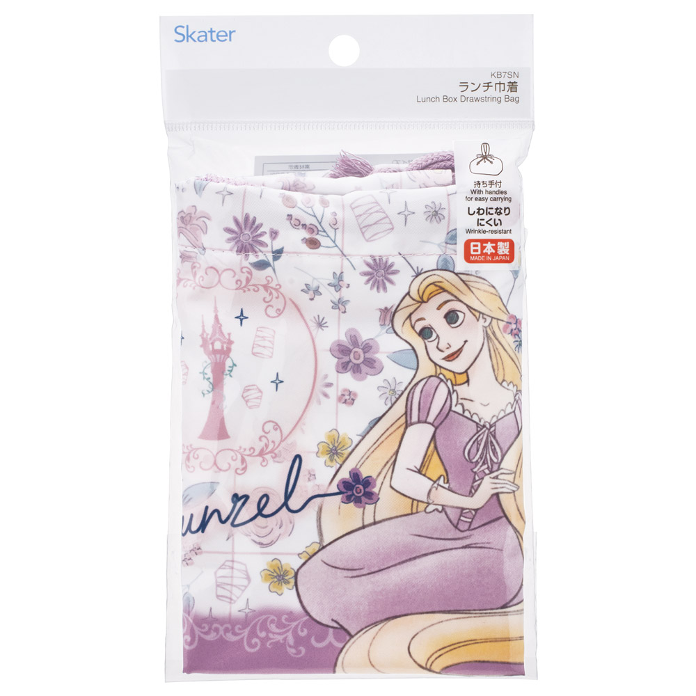 【メール便対象品】 スケーター お弁当袋 幼稚園 キャラクター ランチ巾着 子供 巾着袋 日本製 小学生 きんちゃく袋 skater KB7SN 塔の上のラプンツェル 26年 ディズニー 女子【お弁当バッグ お弁当入れ お弁当箱入れ 中 お弁当巾着袋 マチ付き】