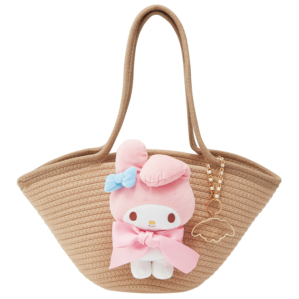 ぬいぐるみ付き かご風バッグ かご バッグ かばん かわいい キャラクター スケーター skater KNBB1 マイメロディ マイメロ サンリオ 女の子 女子【インナーバッグ付き チャーム付き 可愛い】