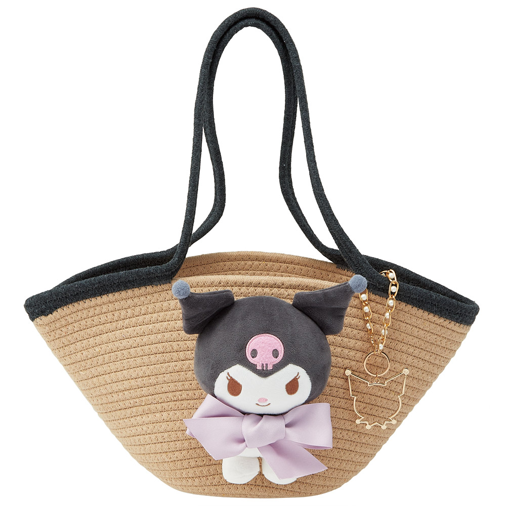ぬいぐるみ付き かご風バッグ かご バッグ かばん かわいい キャラクター スケーター skater KNBB1 クロミ クロミちゃん サンリオ 女の子 女子【インナーバッグ付き チャーム付き 可愛い】