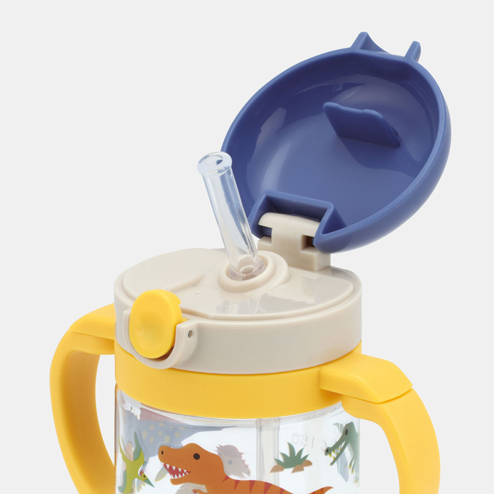 折りたたみ ストローマグ 260ml ベビーマグ ベビー ストロー マグ 両手 子供 1歳 skater スケーター KSHW1N ディノサウルス 恐竜 ダイナソー 男の子 男子【キャラクター ストローコップ ハンドル コンパクト】