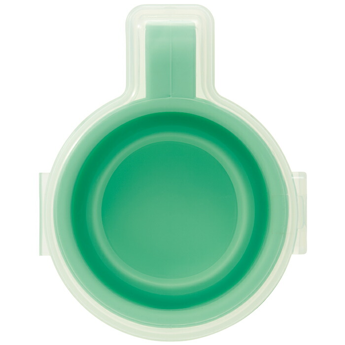 シリコーン製携帯ミニコップ[120ml]【ミントグリーン】//折りたたみ シリコン 専用ケース付き 外出 おでかけ うがい 歯みがき はみがき 服薬 薬 便利 たためるミニコップ パステルグリーン// スケーター