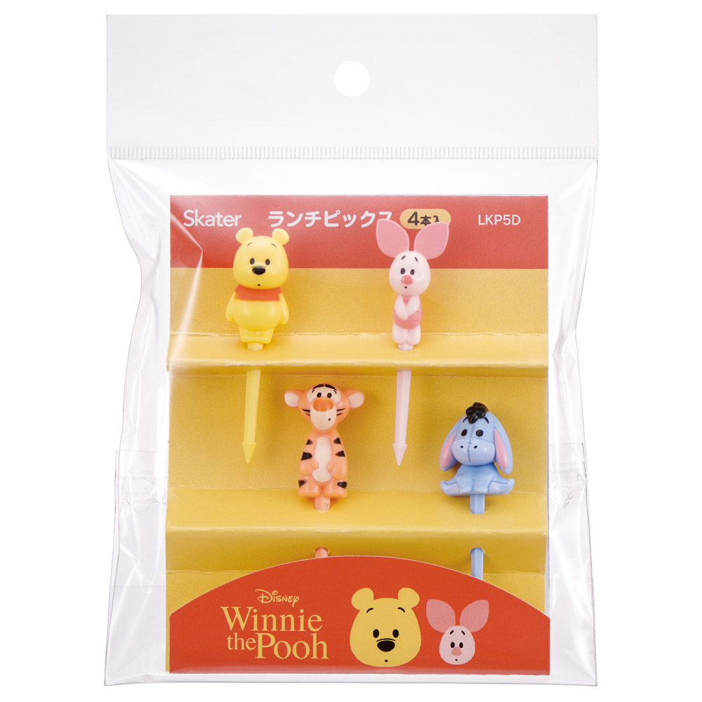 ランチ ピックス 4本入り ランチピック お弁当 ピック 串 弁当 飾り キャラクター skater スケーター LKP5D くまのプーさん プーさん Pooh 女性 レディース