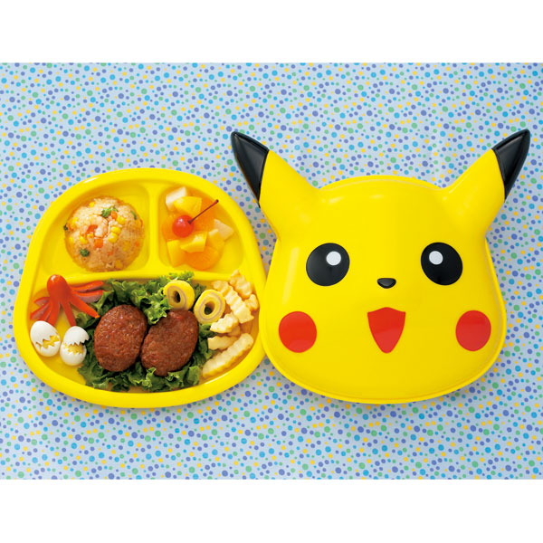 【送料無料】フタ付き ランチプレート 食器 ランチ皿 仕切り皿 ワンプレート スケーター skater LUPD2 ポケットモンスター ポケモン ピカチュウ 23年 男の子【キッズ 子供 食事 ご飯 プレート ダイカット 顔型 ふた付き かわいい キャラクター】