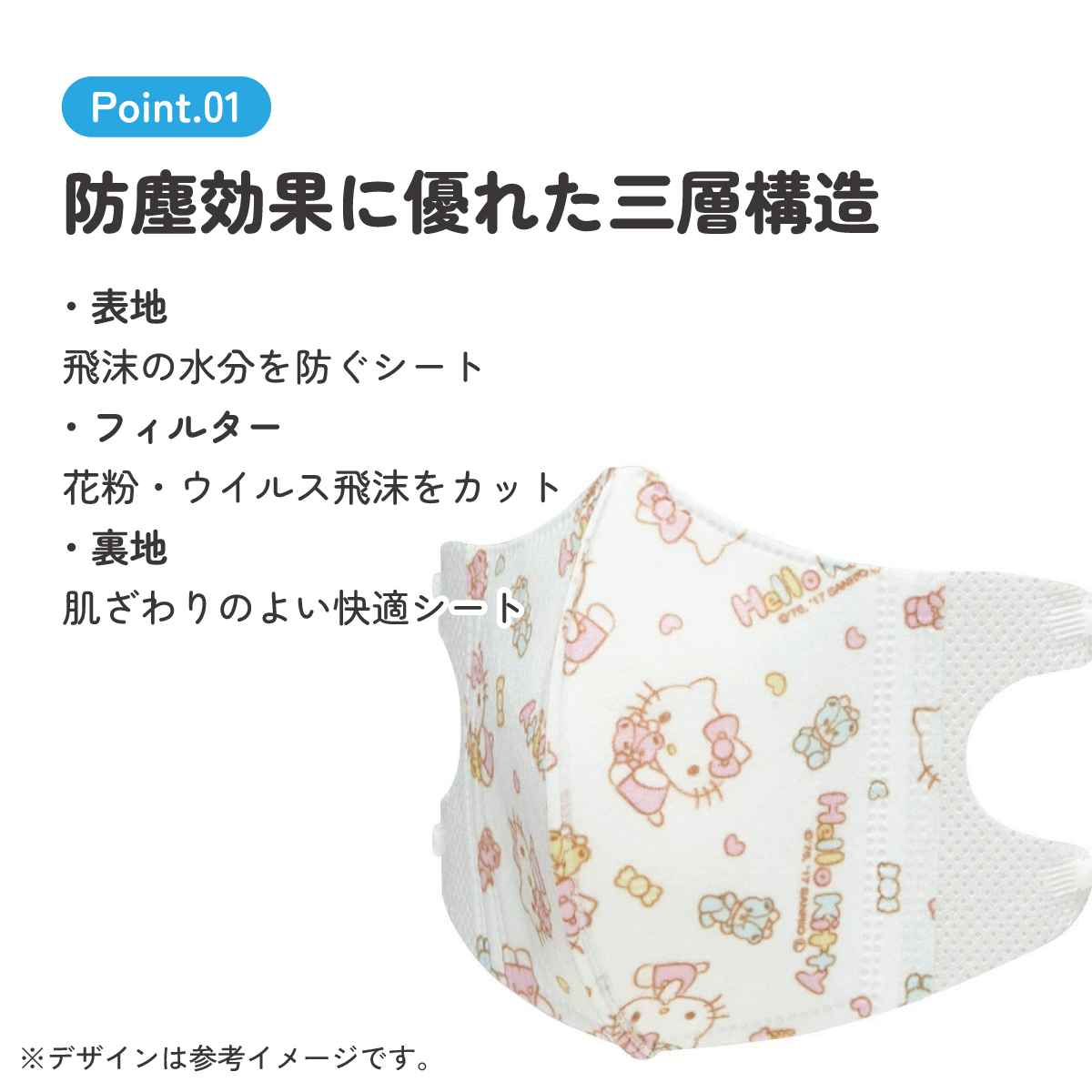 子供立体マスク Sサイズ/7枚入りハローキティ/MSKB1N_4973307626203