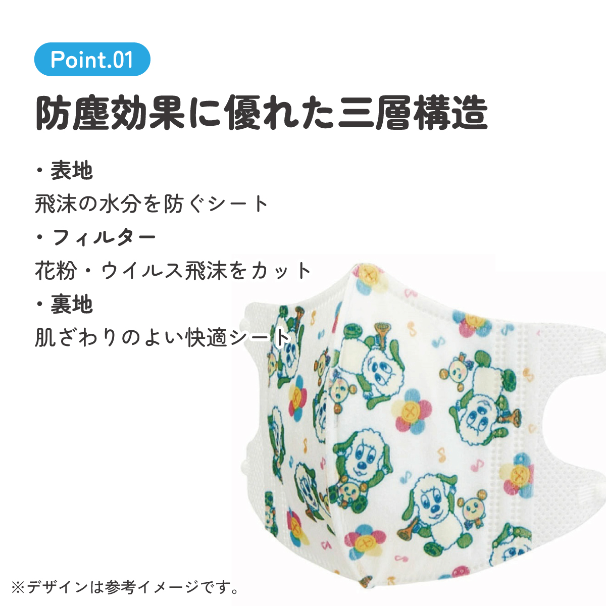 子供立体マスク Sサイズ/7枚入りいないいないばあっ!/MSKB1N_4973307627231/スケーター