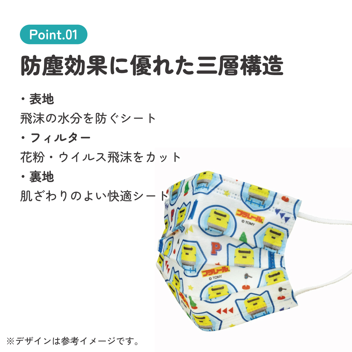 子供プリーツマスク 7枚入り プラレール23/MSKP3N_4973307652752