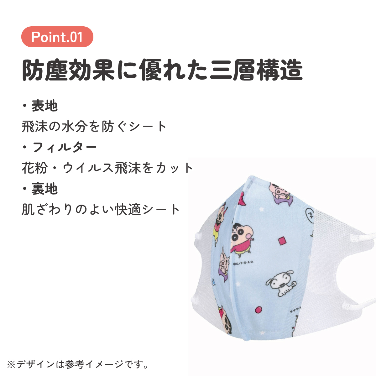 子供立体マスク Mサイズ/7枚入りクレヨンしんちゃん/MSKS3N_4973307629075