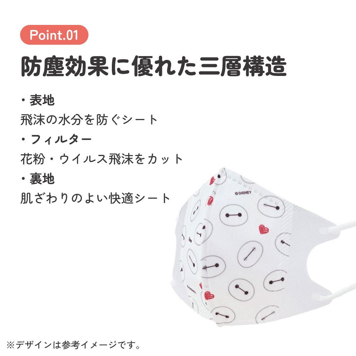 子供立体マスク Mサイズ/7枚入りベイマックス/MSKS3N_4973307677175