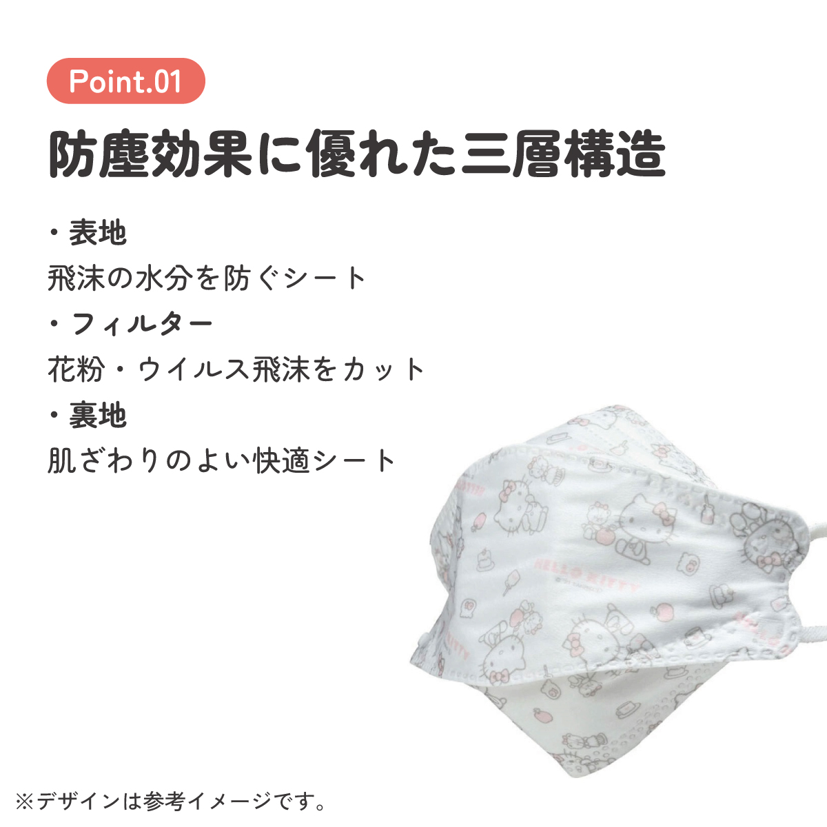 【メール便対象品】 99% カット マスク 不織布 大人 用 高機能 立体 5枚入り 韓国マスク キャラクター スケーター MSKSH4【かわいい 呼吸しやすい 口につかない 口紅 口紅がつかない 立体キティ ハローキティ― キティちゃん 女の子】
