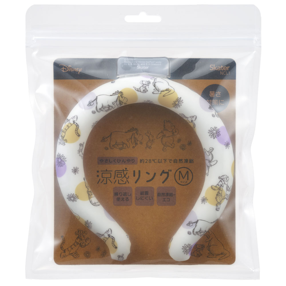 【メール便対象品】 涼感リング M ネッククーラー 冷感素材 冷感 暑さ対策 ひんやり NCL1 スケーター skater 23年 くまのプーさん プーさん Pooh 女性 レディース【アウトドア ウォーキング 通勤 エコ 繰り返し使える】