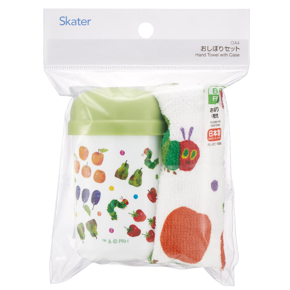 スケーター おしぼりタオル おしぼりケース おしぼりセット おしぼり 子供 おしぼり入れ skater OA4 はらぺこあおむし フルーツパターン はらぺこ【手拭きタオル ハンカチタオル ハンドタオル 可愛い お手拭き】