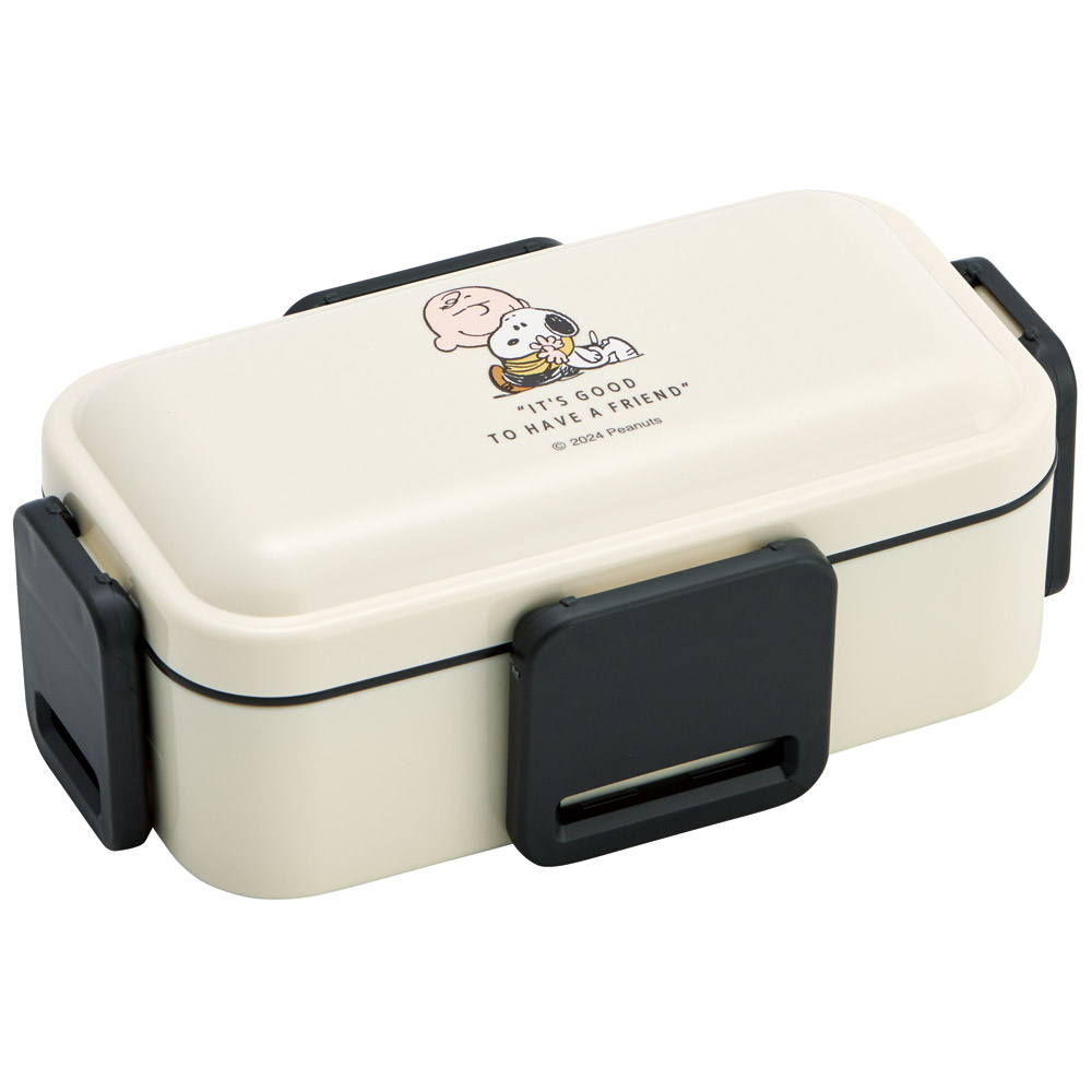 おかずがつぶれにくい抗菌ふわっとフタ弁当箱 2段/600ml スヌーピー バッジ/PFLW4AG_4973307687914