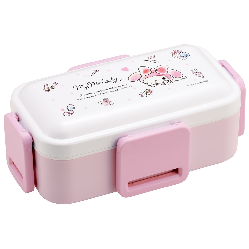 おかずがつぶれにくい抗菌ふわっとフタ弁当箱 2段/600ml マイメロディ 水彩コスメ/PFLW4AG_4973307688164