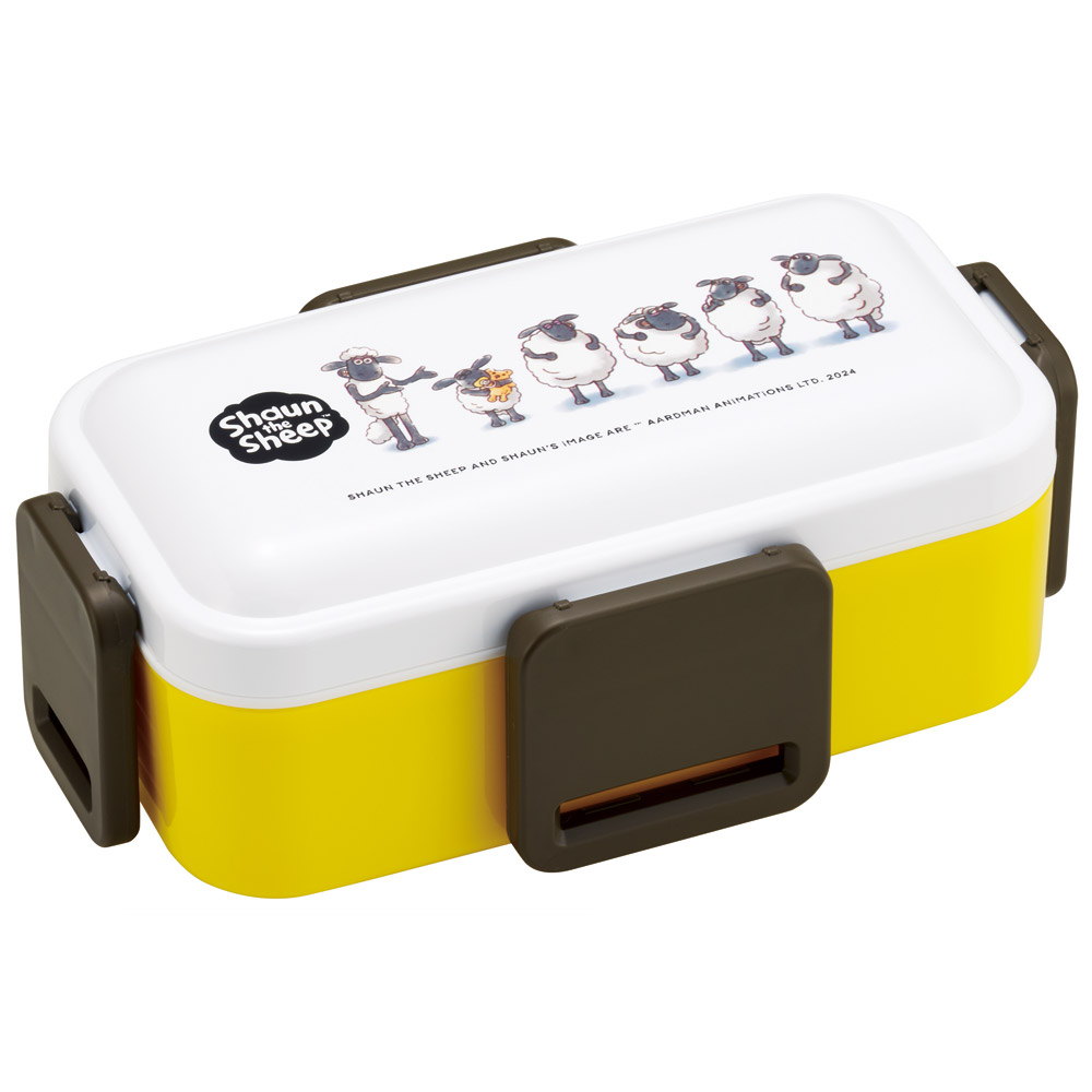おかずがつぶれにくい抗菌ふわっとフタ弁当箱 2段/600ml ひつじのショーン／PFLW4AG_4973307688492