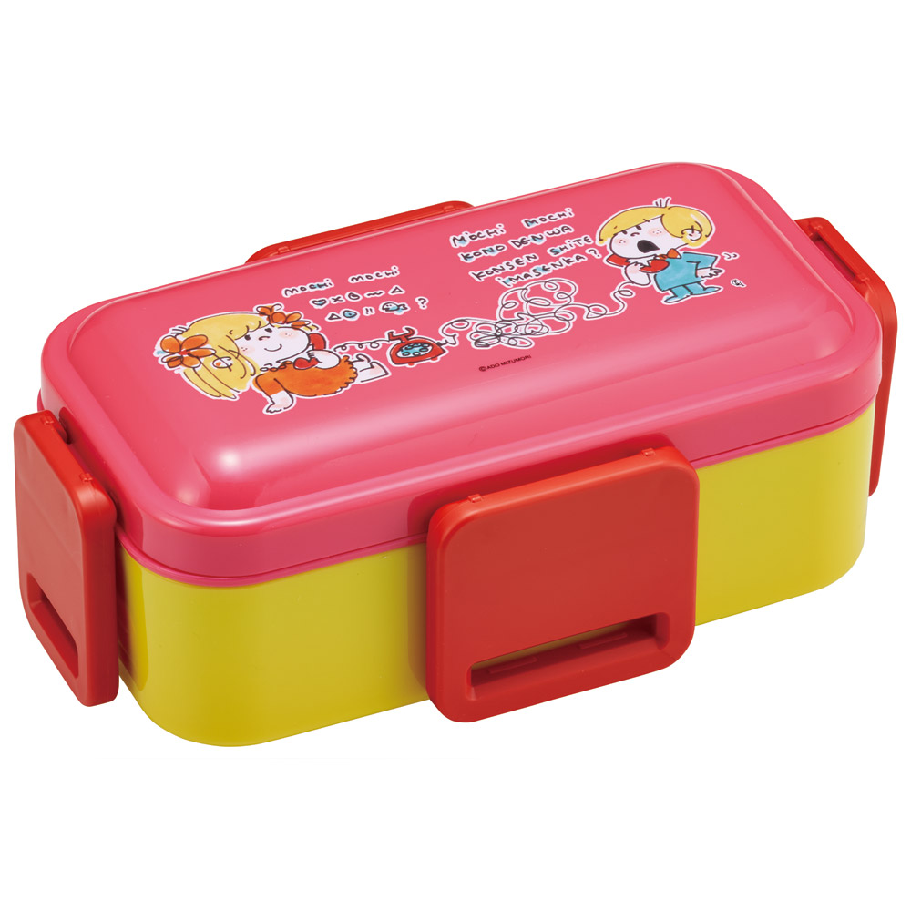おかずがつぶれにくい抗菌ふわっとフタ弁当箱 2段/600ml 水森亜土/PFLW4AG_4973307697159