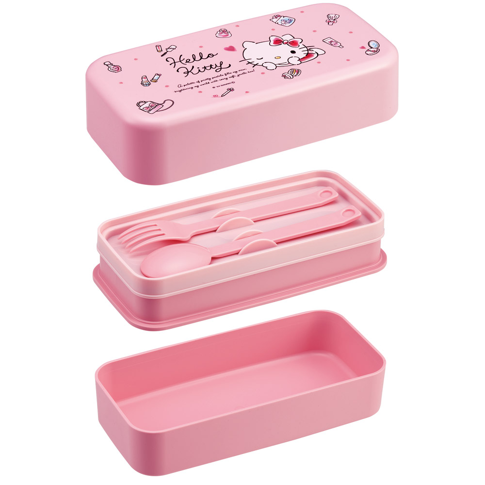 環境に配慮した ランチボックス 1000ml 2段 お弁当箱 カトラリー付き 大人 skater スケーター PLB10WSB キティ ハローキティ キティちゃん 女の子
