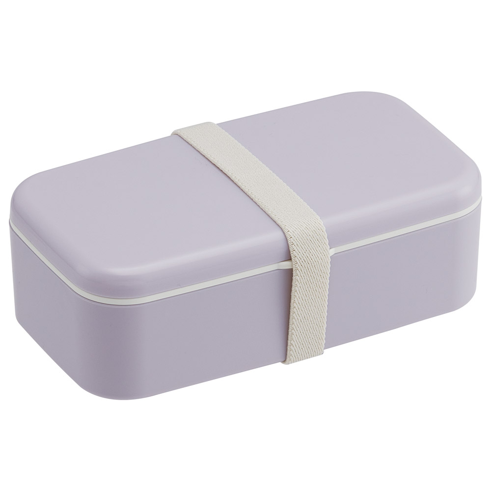 箸付き 弁当箱 600ml 1段 ランチボックス お弁当 16.5cm 大人 子供 バイオマス スケーター skater PLB6HB セピア カラー ラベンダー 紫 むらさき