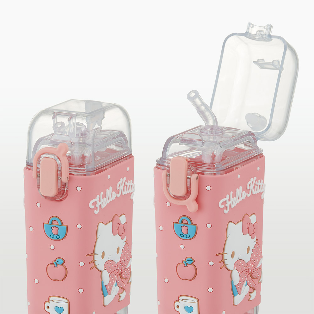 スクエア ストロー ボトル 水筒 ワンプッシュ 260ml 子供 キッズ キャラクター スケーター skater PSQ3ST キティ ハローキティ キティちゃん 女の子【水分 補給 こども ショルダー ベルト】