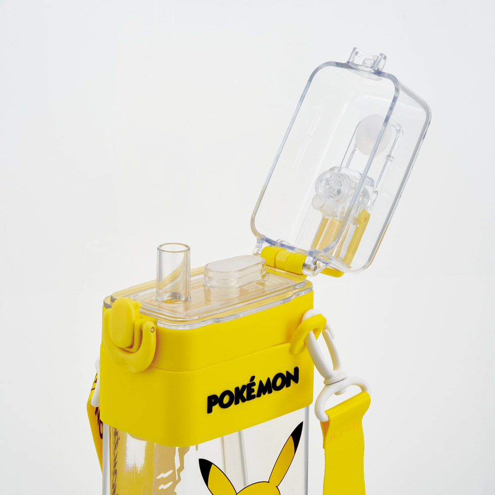 スクエア 2WAY ボトル 水筒 ストロー 直飲み 600ml 子供 キッズ キャラクター スケーター skater PSQW6 ポケットモンスター ポケモン ピカチュウ 男の子