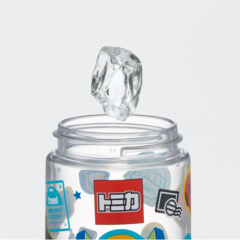 ストロー ボトル 水筒 500ml スパウト型 プラスチック クリア キッズ 子供 スケーター skater PSTB5 トミカ tomica 車 くるま 男の子 男子 男児