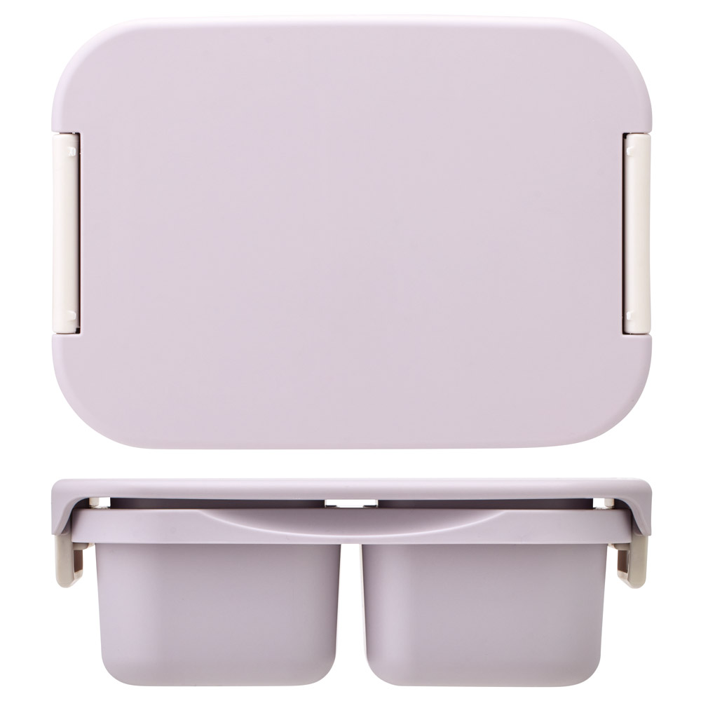 抗菌 セパレート型 弁当箱 500ml タイト ランチボックス 1段 一体型仕切り スケーター skater PTLBS5AG セピア カラー ラベンダー 紫 むらさき【お弁当 一段 大人 子供 レンジ 食洗機 対応】