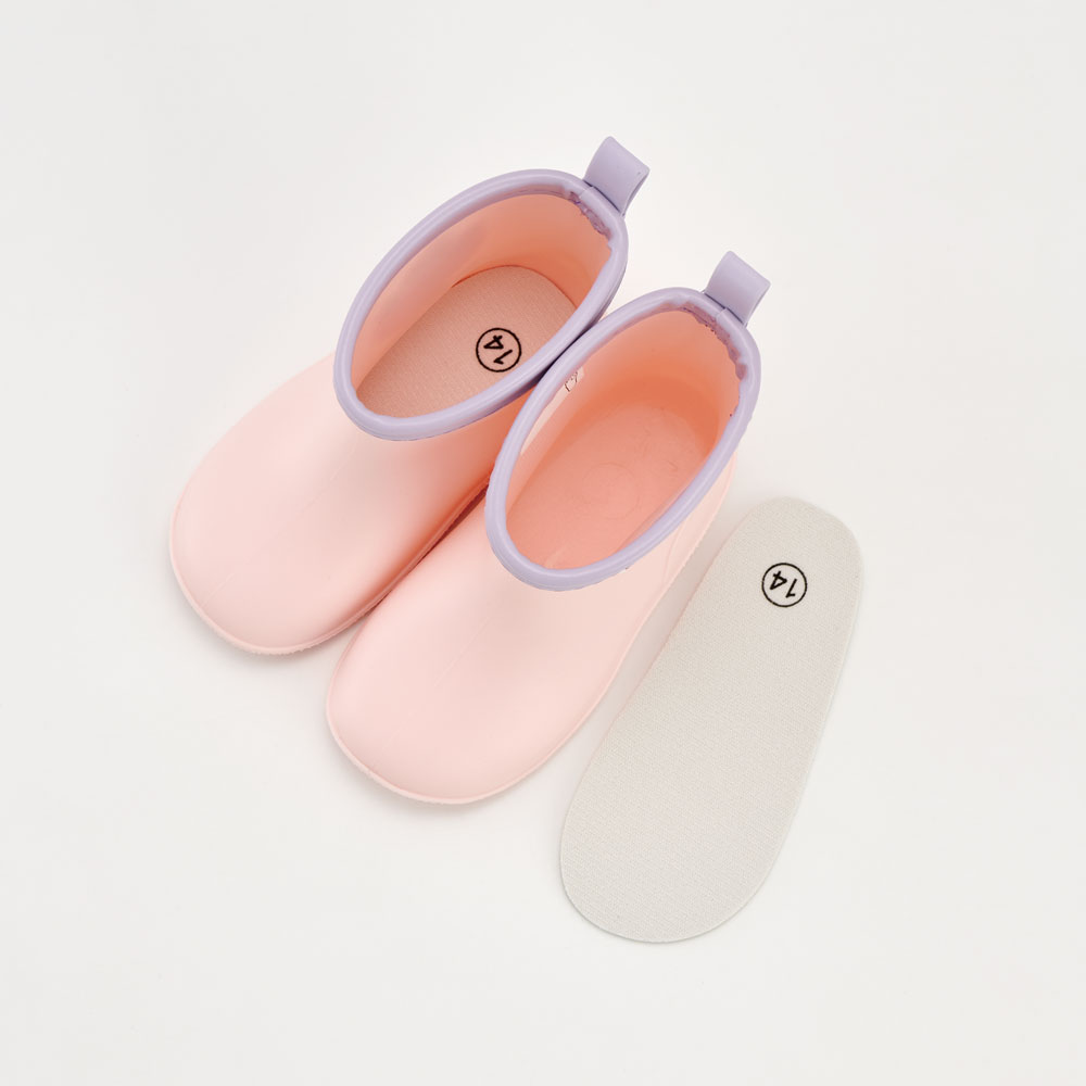 ワッペン 付き レインブーツ 長靴 キッズ 子供 14cm おしゃれ かわいい スケーター skater RIBTW14 Sweet Bear クマ くま ピンク いちご