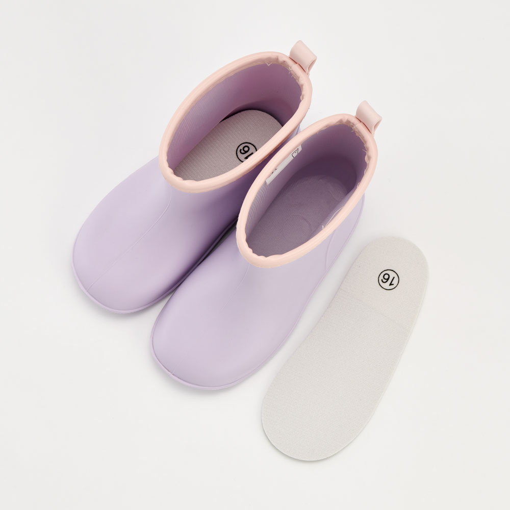 ワッペン 付き レインブーツ 長靴 キッズ 子供 16cm おしゃれ かわいい スケーター skater RIBTW16 Bear Cafe クマ くま 紫 パープル