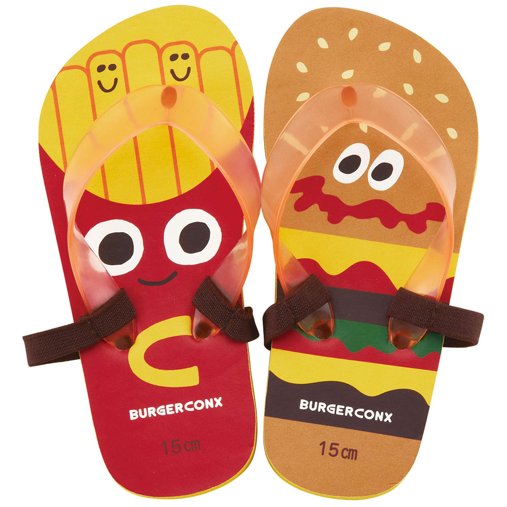 ビーチサンダル キッズ 15cm 子供 キャラクター サンダル 夏用 痛くない skater SDBE15 スケーター 23年 バーガーコンクス BURGER CONX 男の子 女の子【ビーサン子ども 海 プール お出かけ ゴムバンド付き 子供用 おしゃれ】