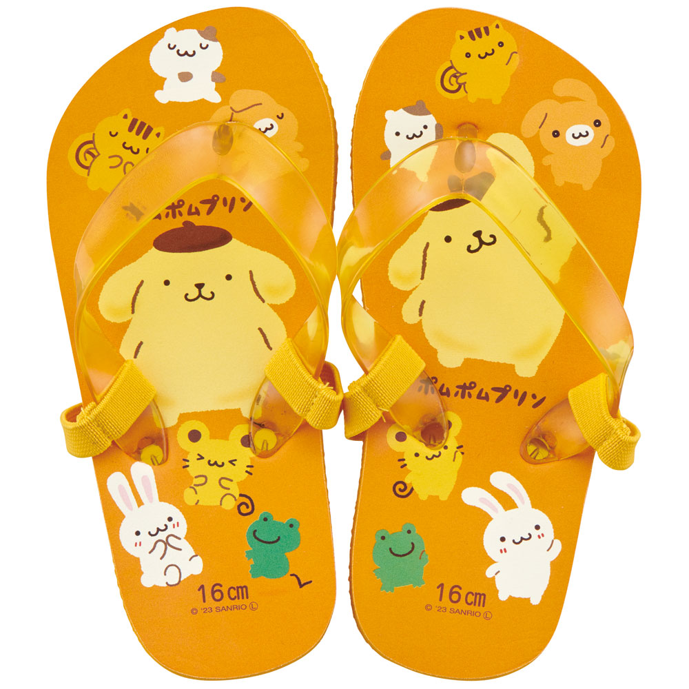 ビーチサンダル キッズ 16cm 子供 キャラクター サンダル 夏用 痛くない skater SDBE16 スケーター ポムポム プリン サンリオ 女の子 男の子 女子【ビーサン子ども 海 ゴムバンド付き 子供用 おしゃれ プレゼント】